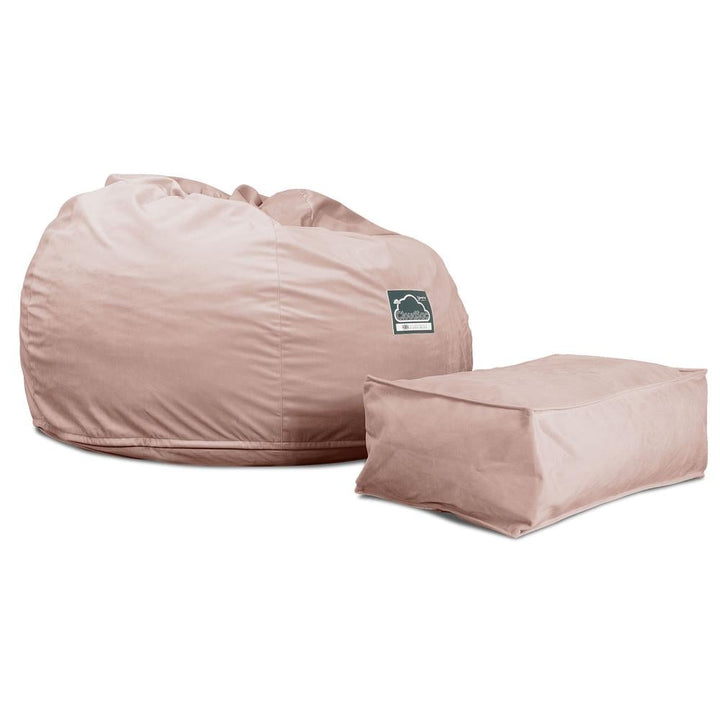 Lounge Pug, CloudSac 510 XL, Puf Viscoelástico Extra Grande, Terciopelo Rosa