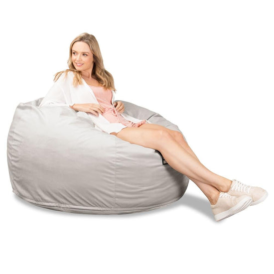 Lounge Pug, CloudSac 510 XL, Puf Viscoelástico Extra Grande, Terciopelo Plata