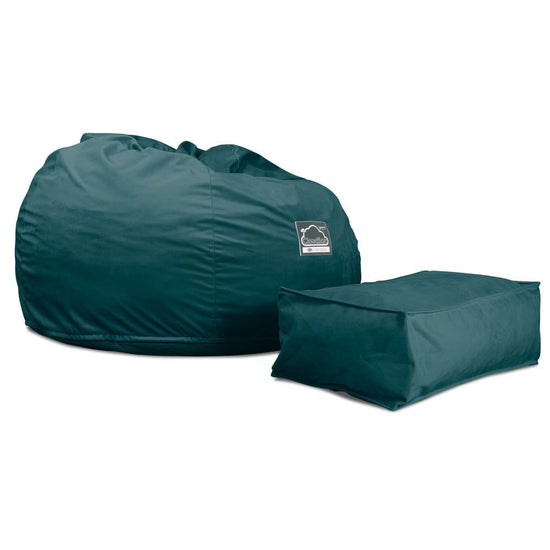 Lounge Pug, CloudSac 510 XL, Puf Viscoelástico Extra Grande, Terciopelo Turquesa
