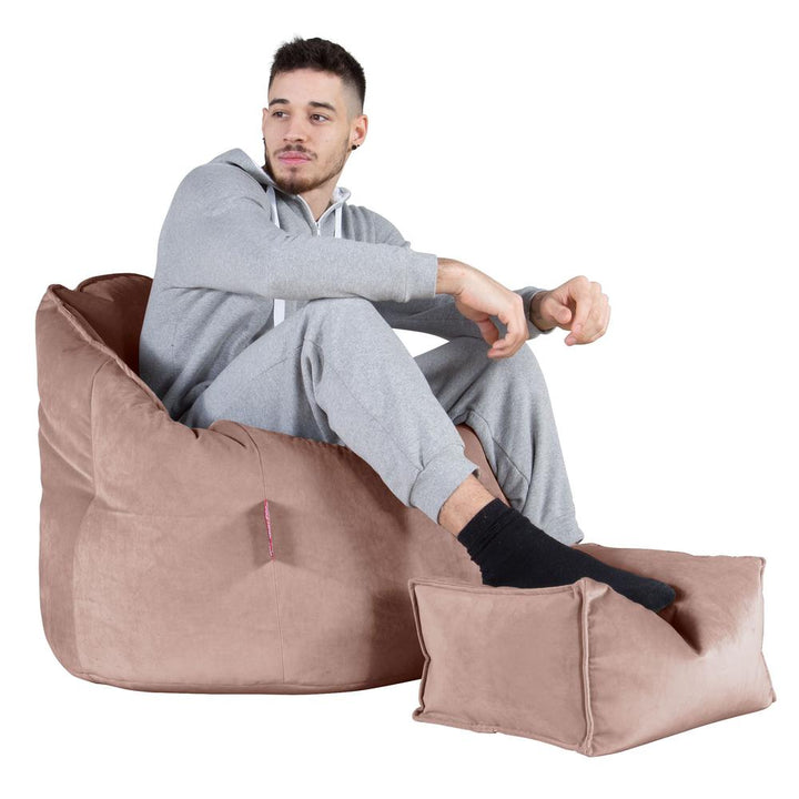 LOUNGE PUG, Puff Silla 'Abrazo', Terciopelo - Rosa