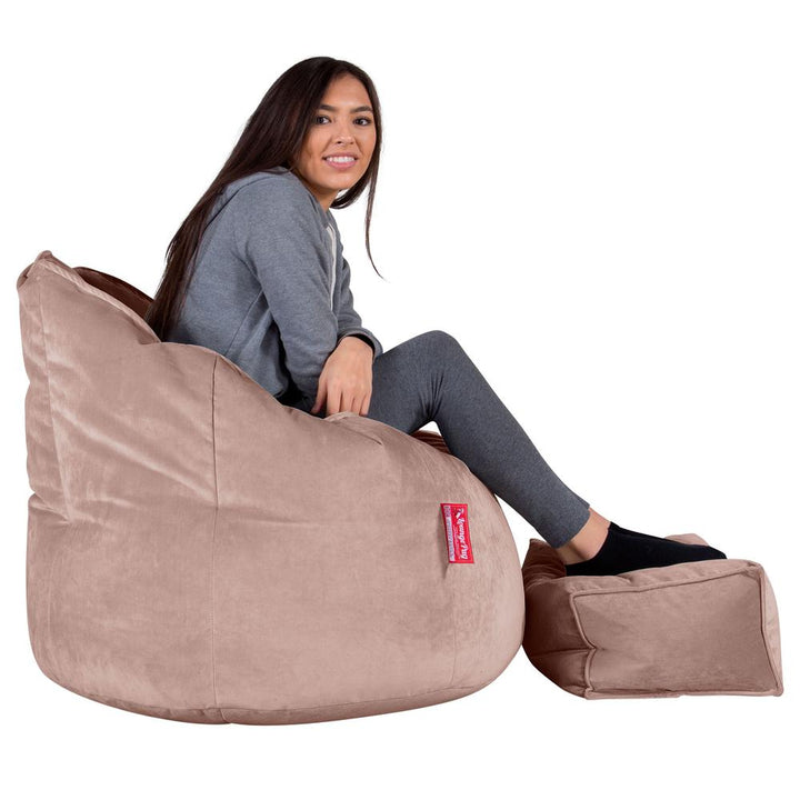 LOUNGE PUG, Puff Silla 'Abrazo', Terciopelo - Rosa