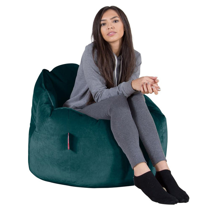 LOUNGE PUG, Puff Silla 'Abrazo', Terciopelo - Turquesa