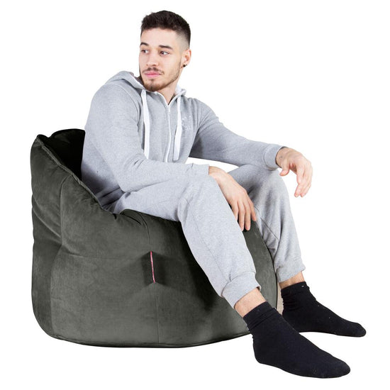 LOUNGE PUG, Puff Silla 'Abrazo', Terciopelo - Grafito