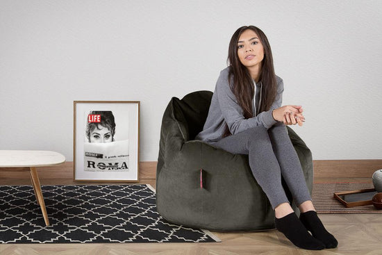 LOUNGE PUG, Puff Silla 'Abrazo', Terciopelo - Grafito