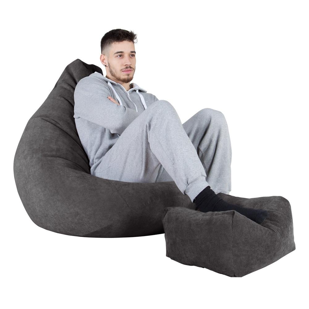 LOUNGE PUG - Silla De Juego Puf - Tejido de Rejilla - Grafito