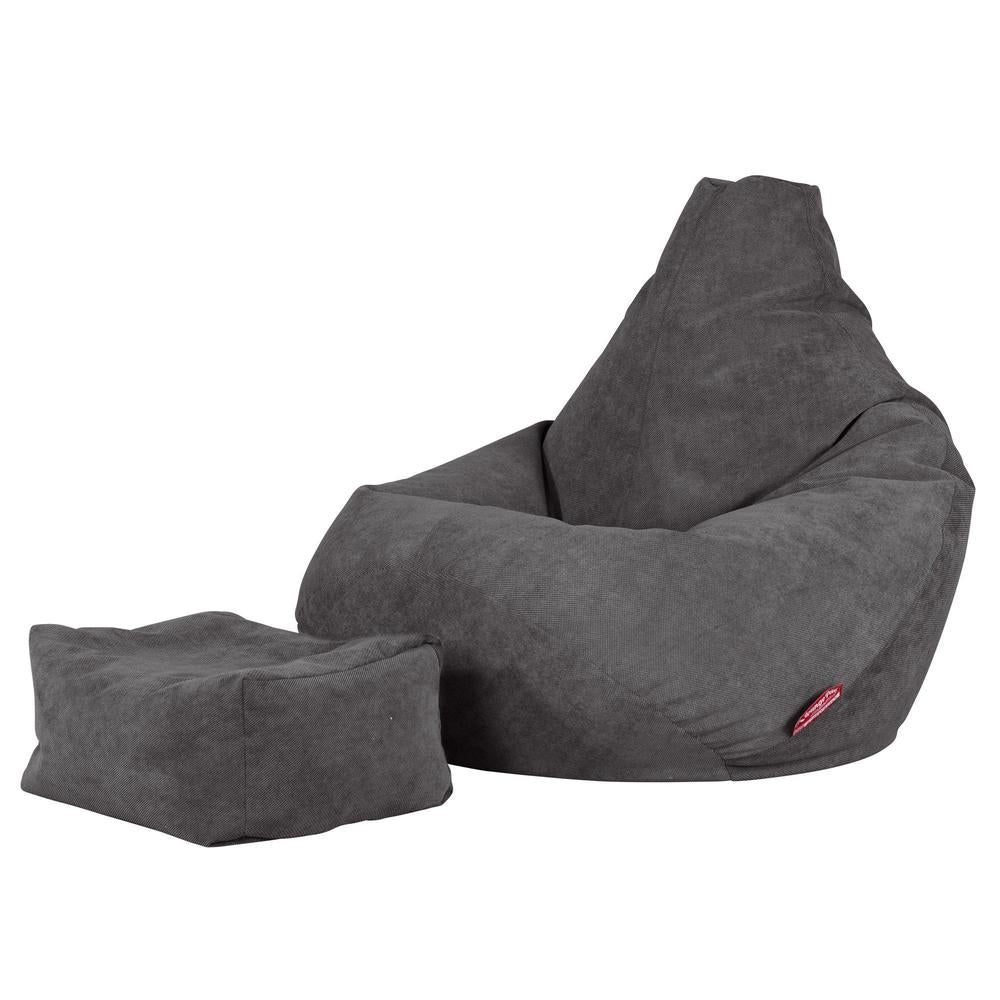 LOUNGE PUG - Silla De Juego Puf - Tejido de Rejilla - Grafito