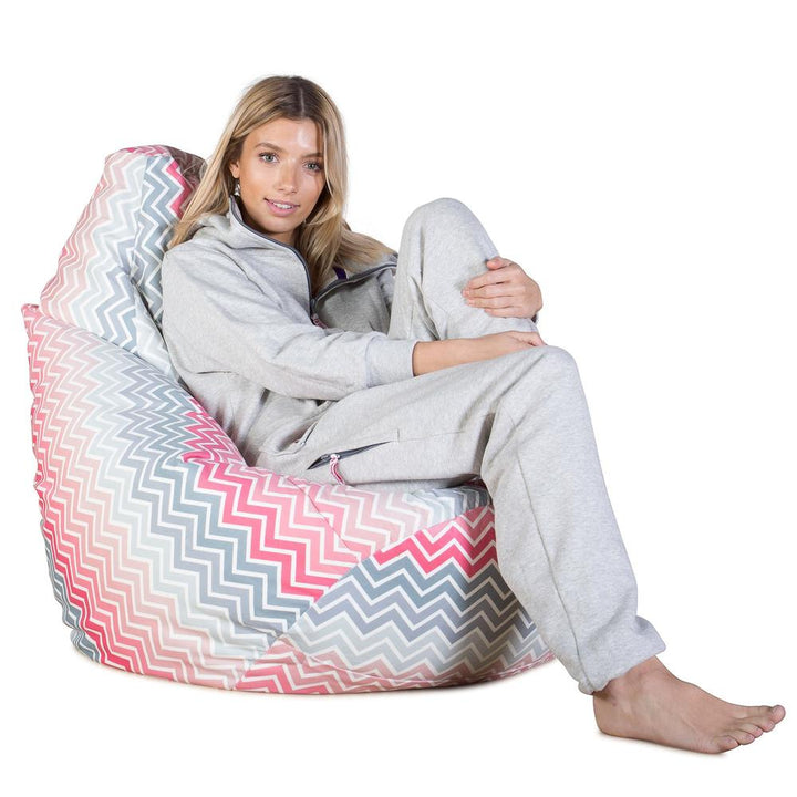 LOUNGE PUG - Silla De Juego Puf - Estampado Geométrico - Chevron Rosa