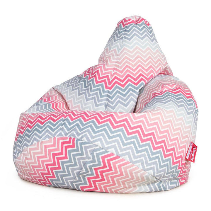 LOUNGE PUG - Silla De Juego Puf - Estampado Geométrico - Chevron Rosa