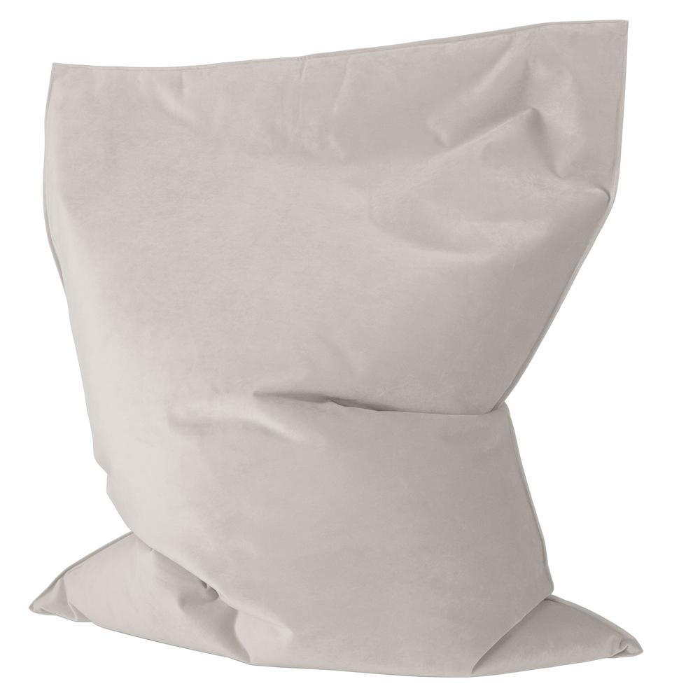 LOUNGE PUG, Puff Cama Junior, Terciopelo - Plata
