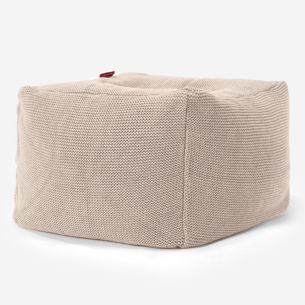 Puf Reposapiés Otomano - Algodón 100% Ellos Crema 01