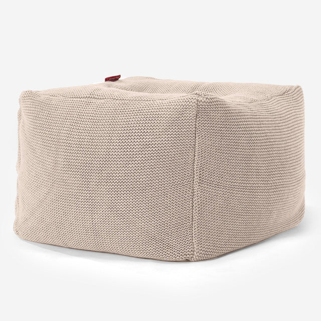 Puf Reposapiés Otomano - Algodón 100% Ellos Crema 01