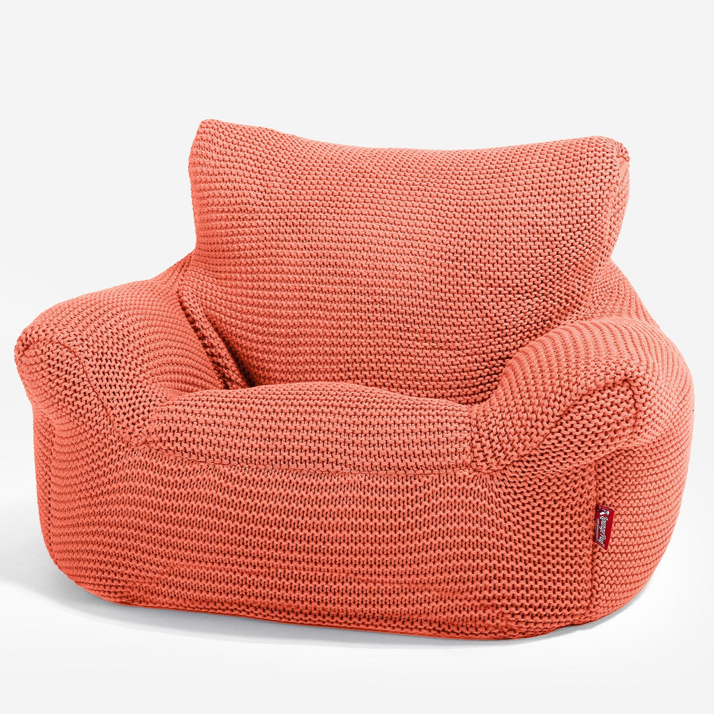 LOUNGE PUG - Puff Sillón para niños - Ellos Punto Grueso Coral