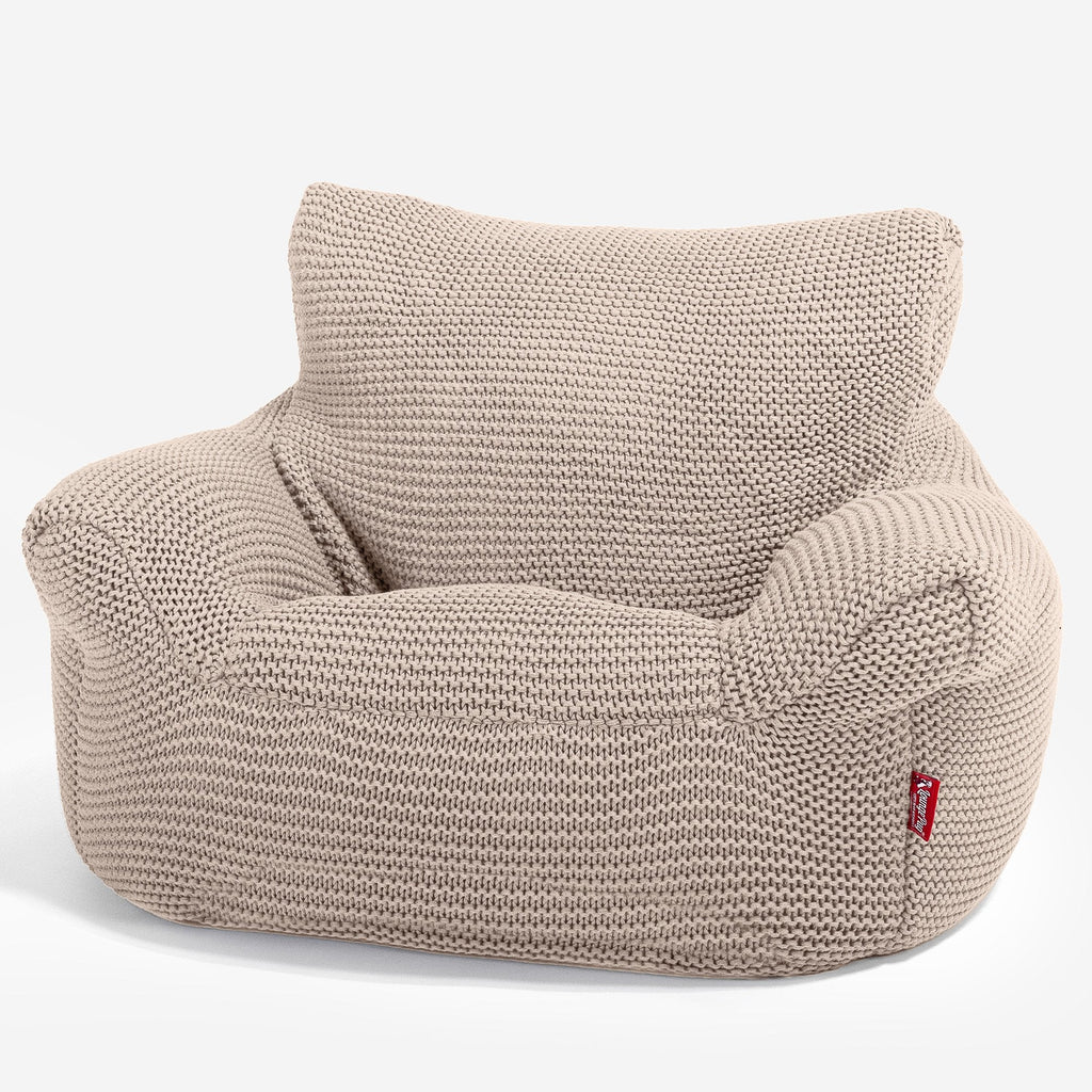 LOUNGE PUG - Puff Sillón para niños - Ellos Punto Grueso Crema