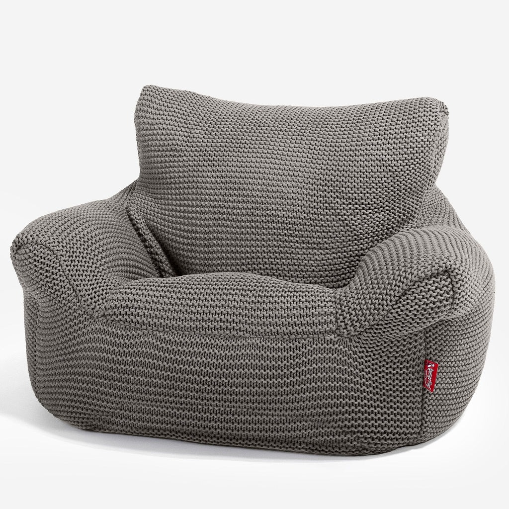 LOUNGE PUG - Puff Sillón para niños - Ellos Punto Grueso Gris