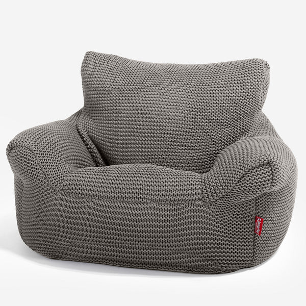 LOUNGE PUG - Puff Sillón para niños - Ellos Punto Grueso Gris