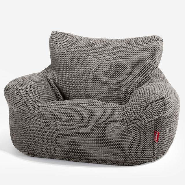 LOUNGE PUG - Puff Sillón para niños - Ellos Punto Grueso Gris
