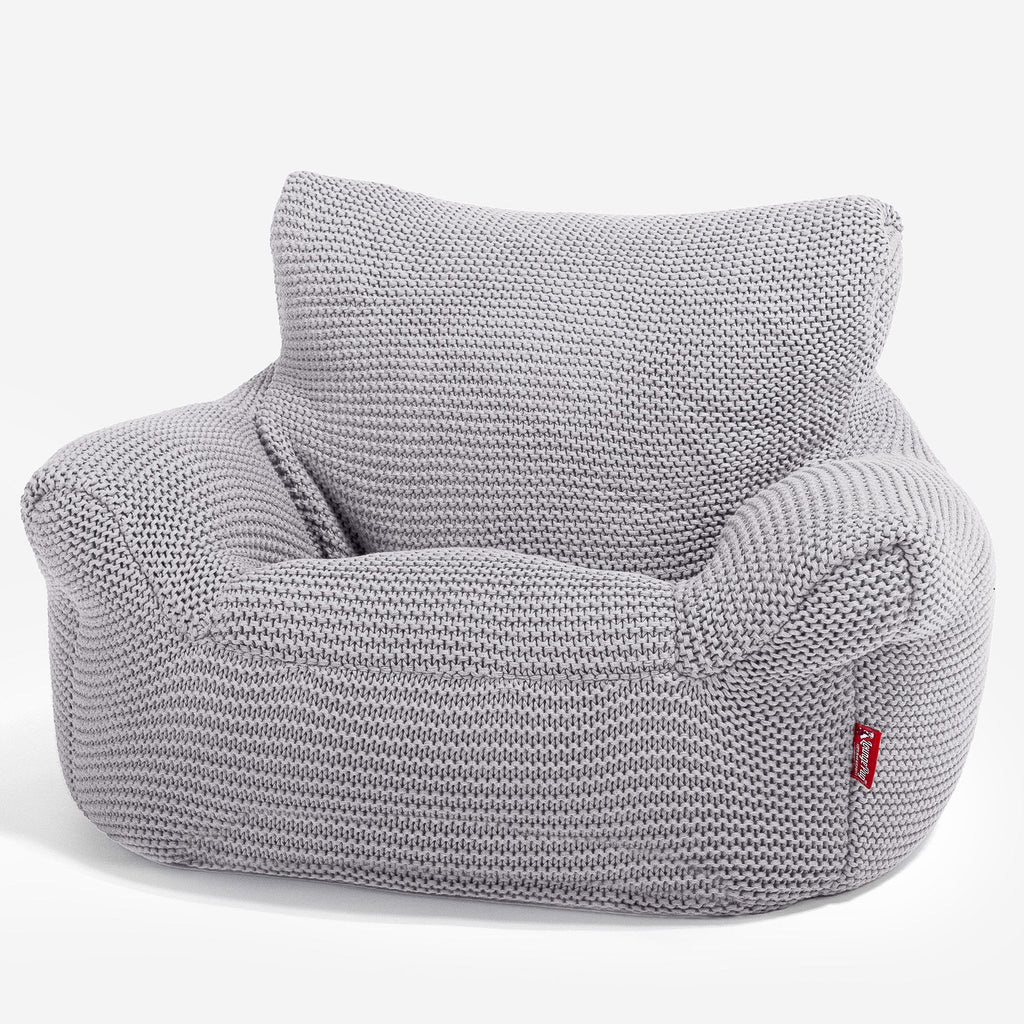 LOUNGE PUG - Puff Sillón para niños - Ellos Punto Grueso Gris claro