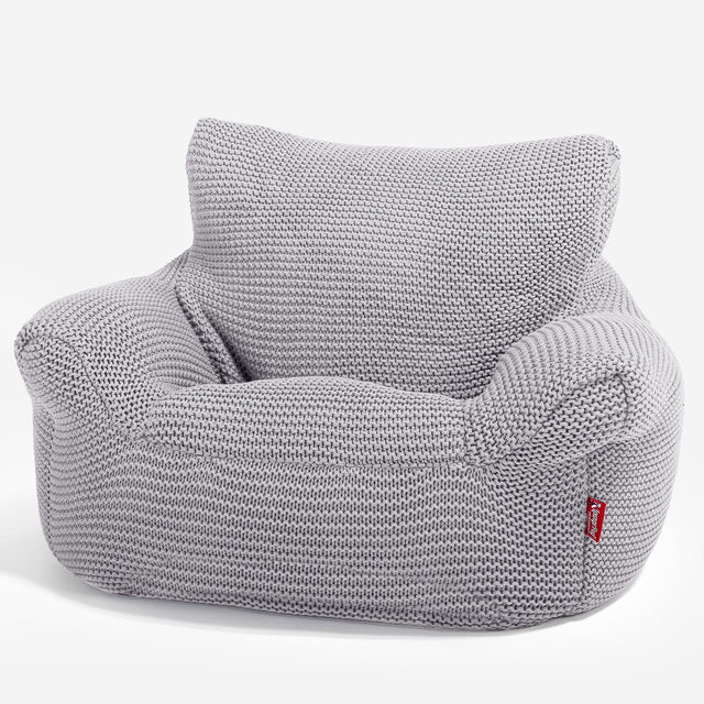 LOUNGE PUG - Puff Sillón para niños - Ellos Punto Grueso Gris claro
