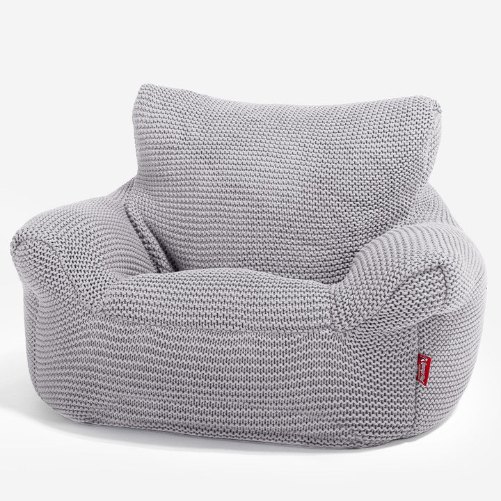 LOUNGE PUG - Puff Sillón para niños - Ellos Punto Grueso Gris claro