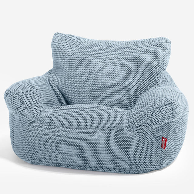 LOUNGE PUG - Puff Sillón para niños - Ellos Punto Grueso Azul Brumoso