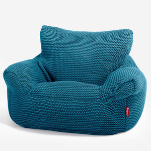 Puff Sillón para niños 1-3 años - Ellos Punto grueso Azul petróleo