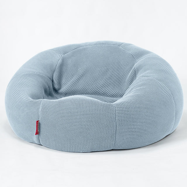 LOUNGE PUG - Puff Gigante Sofá Clásica - Ellos Punto Grueso Azul Brumoso