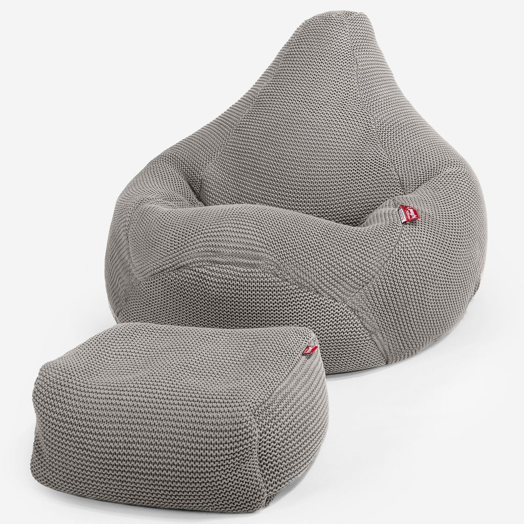 LOUNGE PUG - Silla De Juego Puf - Ellos Punto Grueso Gris