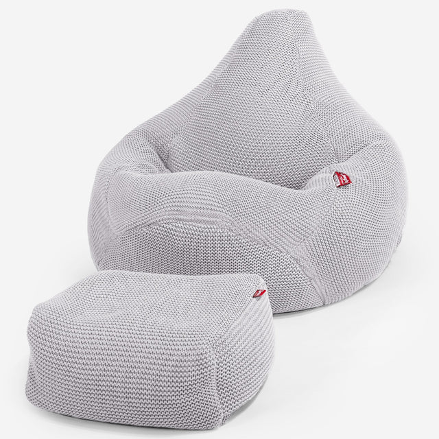 LOUNGE PUG - Silla De Juego Puf - Ellos Punto Grueso Gris claro