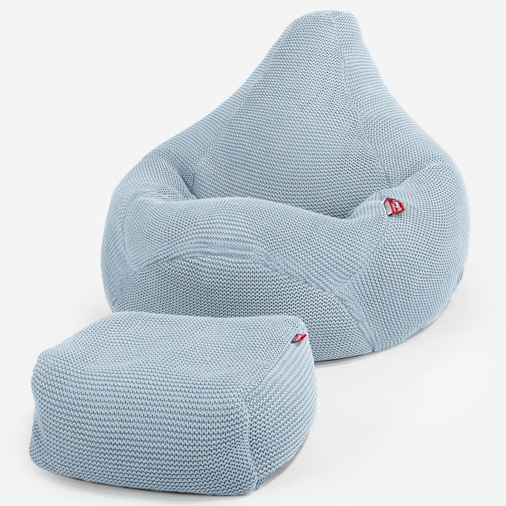 LOUNGE PUG - Silla De Juego Puf - Ellos Punto Grueso Azul Brumoso