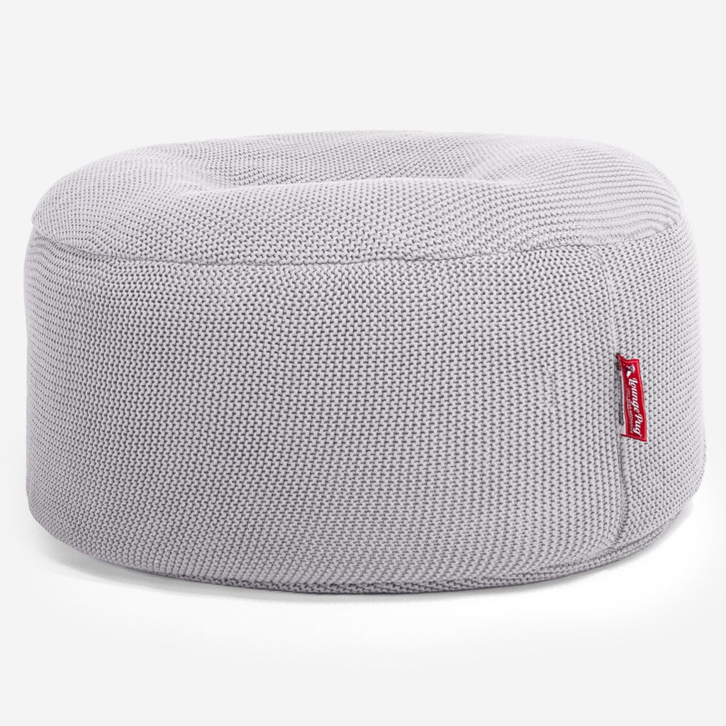 LOUNGE PUG - Puff Taburete - Ellos Punto Grueso Gris claro
