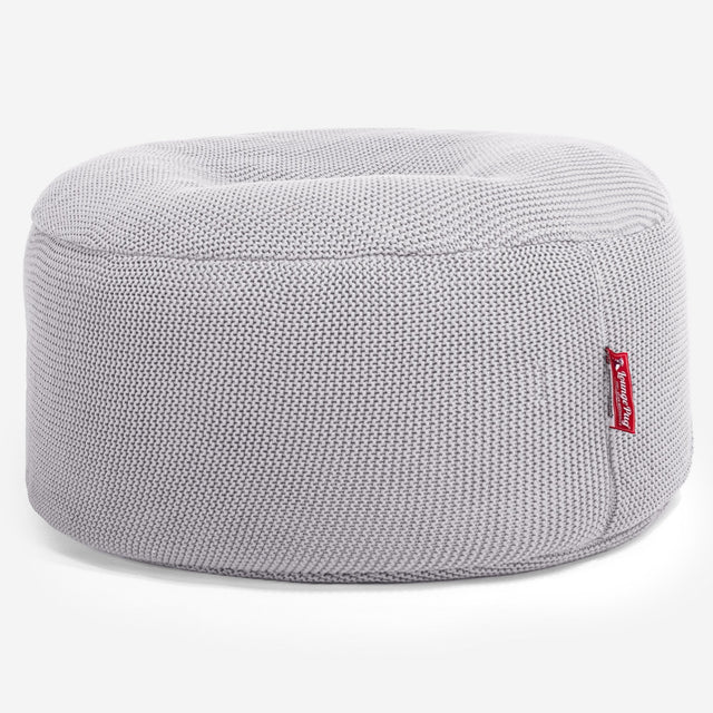 LOUNGE PUG - Puff Taburete - Ellos Punto Grueso Gris claro