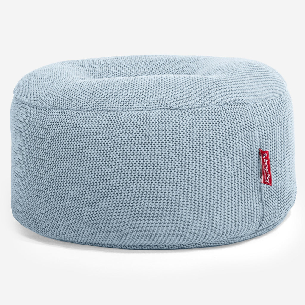LOUNGE PUG - Puff Taburete - Ellos Punto Grueso Azul Brumoso