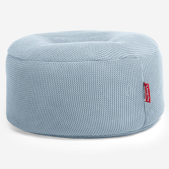 LOUNGE PUG - Puff Taburete - Ellos Punto Grueso Azul Brumoso