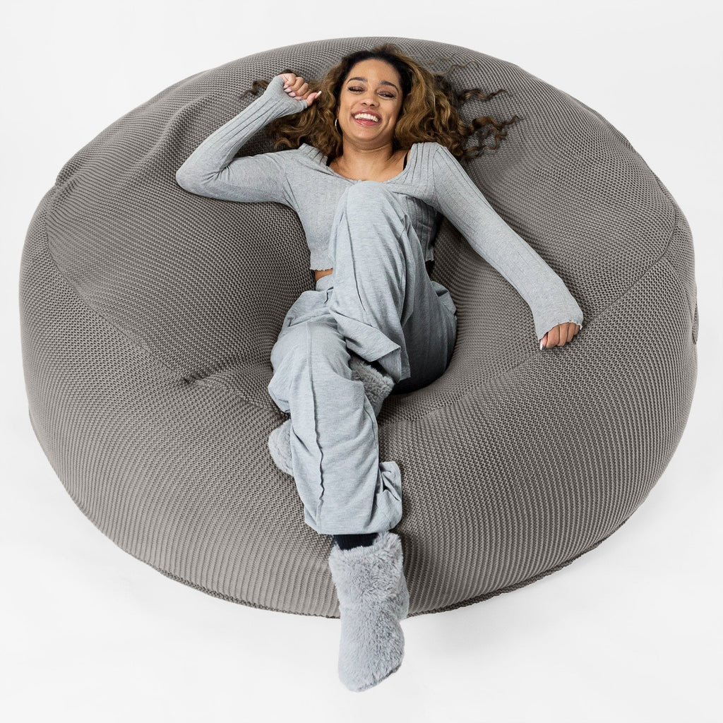 LOUNGE PUG - Puff Gigante 'Mega-Mamut' - Ellos Punto Grueso Gris