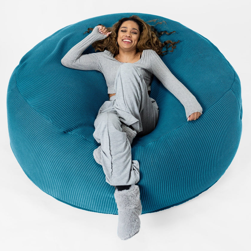 Lounge Pug - Puff Gigante Mega-Mamut - Piel de Osito Sintética Gris Medio–  Big Bertha Original ES