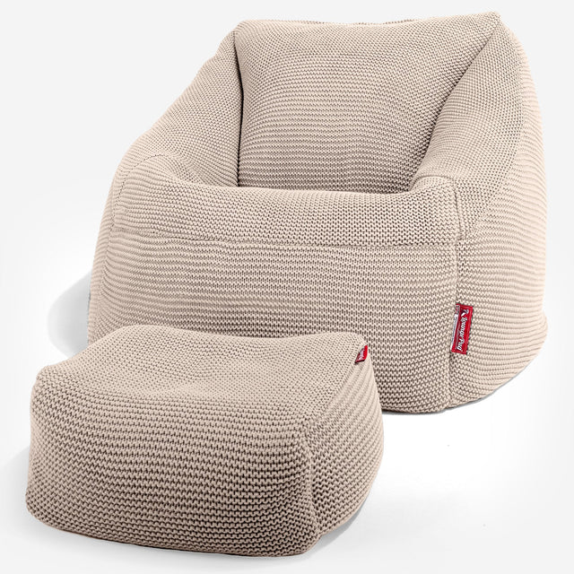 Lounge Pug - Ellos Punto Grueso - Puf Nautilus - Puff Sillón - Crema