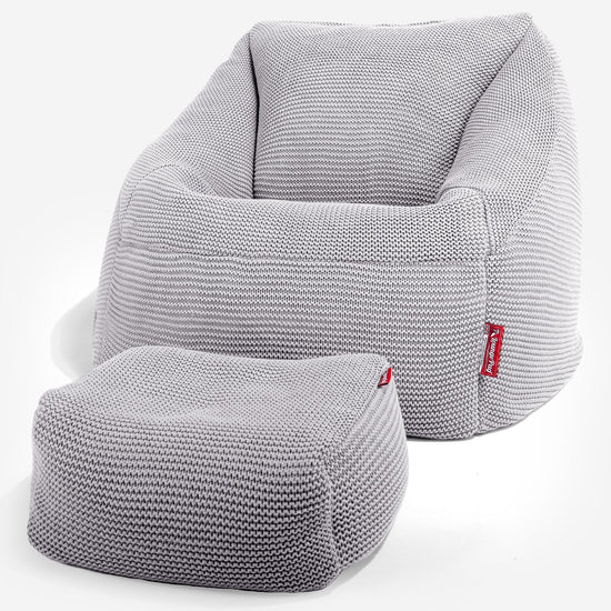 Lounge Pug - Ellos Punto Grueso - Puf Nautilus - Puff Sillón - Gris claro