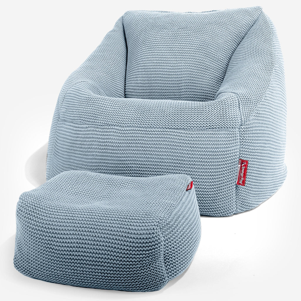 Lounge Pug - Ellos Punto Grueso - Puf Nautilus - Puff Sillón - Azul Brumoso