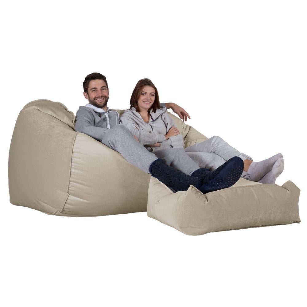 LOUNGE PUG, Enorme Sofá / Puff Gigante, Terciopelo - Visón