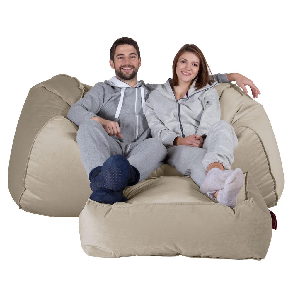 LOUNGE PUG, Enorme Sofá / Puff Gigante, Terciopelo - Visón