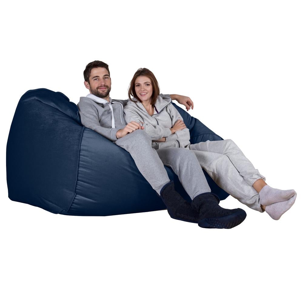 LOUNGE PUG, Enorme Sofá / Puff Gigante, Terciopelo - Azul Marino