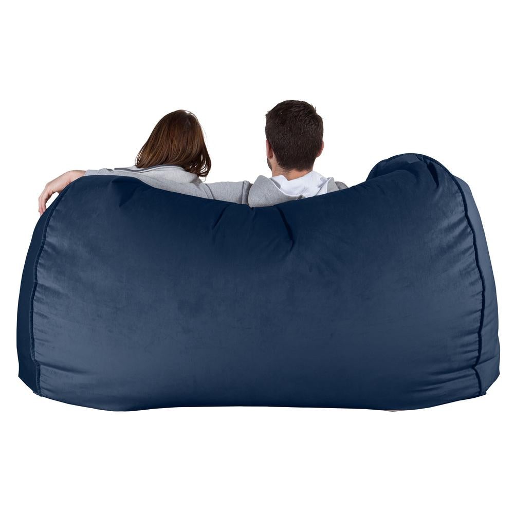LOUNGE PUG, Enorme Sofá / Puff Gigante, Terciopelo - Azul Marino