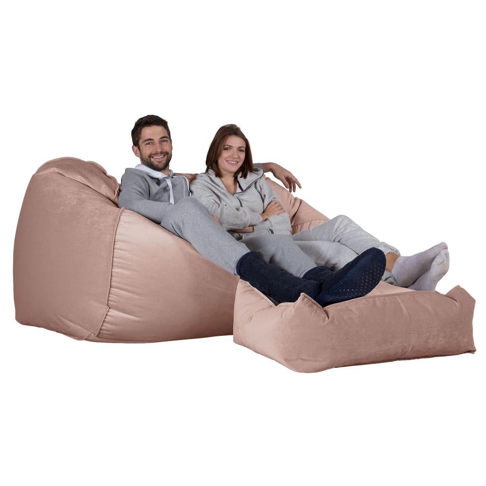 LOUNGE PUG, Enorme Sofá / Puff Gigante, Terciopelo - Rosa