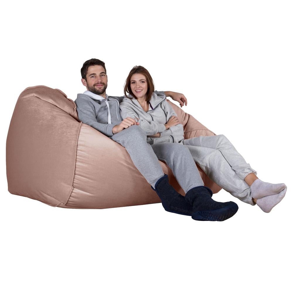LOUNGE PUG, Enorme Sofá / Puff Gigante, Terciopelo - Rosa