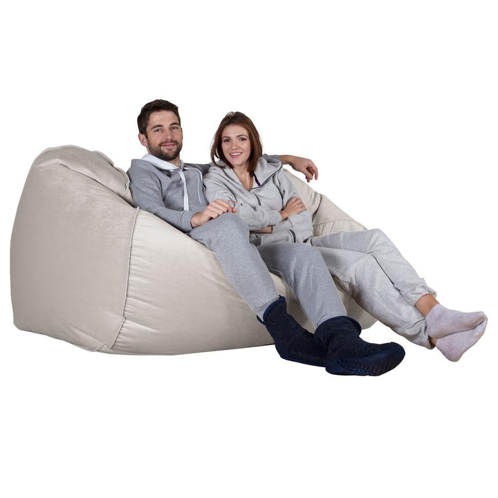 LOUNGE PUG, Enorme Sofá / Puff Gigante, Terciopelo - Plata