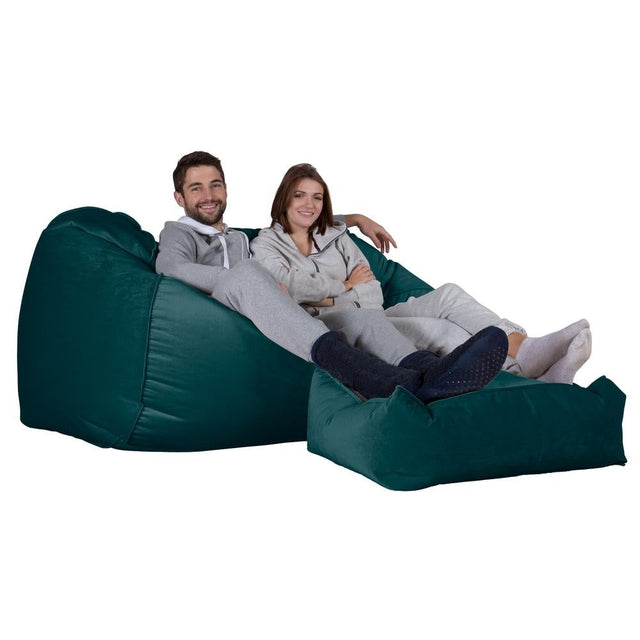 LOUNGE PUG, Enorme Sofá / Puff Gigante, Terciopelo - Turquesa