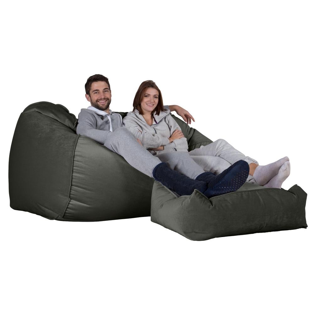 LOUNGE PUG, Enorme Sofá / Puff Gigante, Terciopelo - Grafito