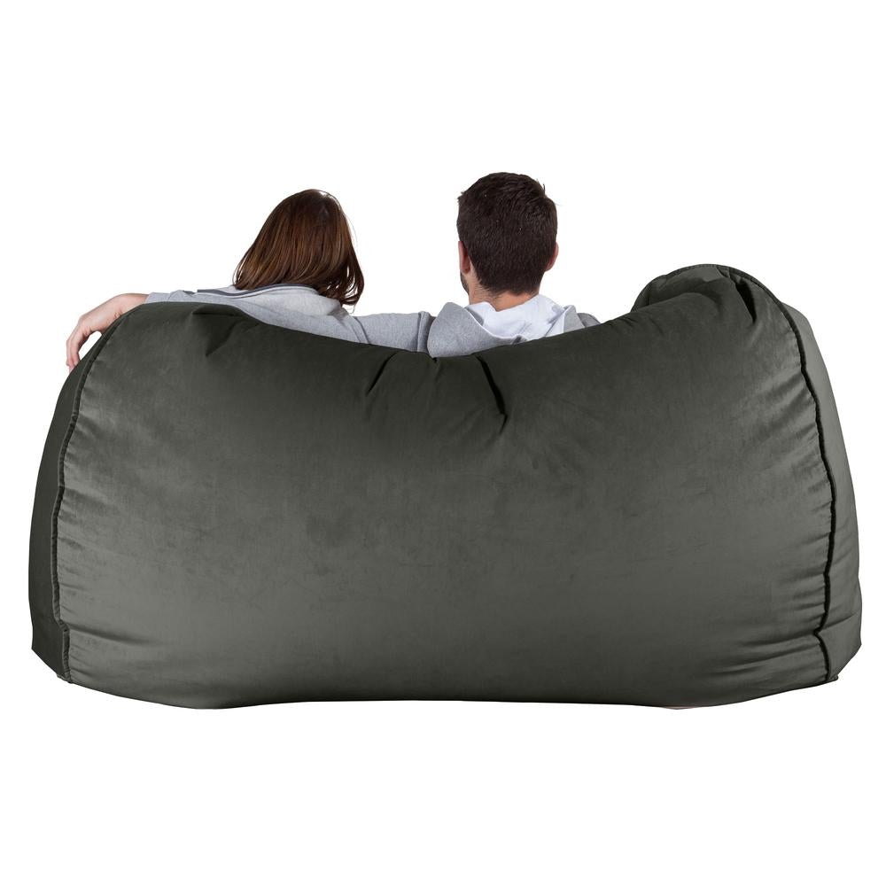 LOUNGE PUG, Enorme Sofá / Puff Gigante, Terciopelo - Grafito