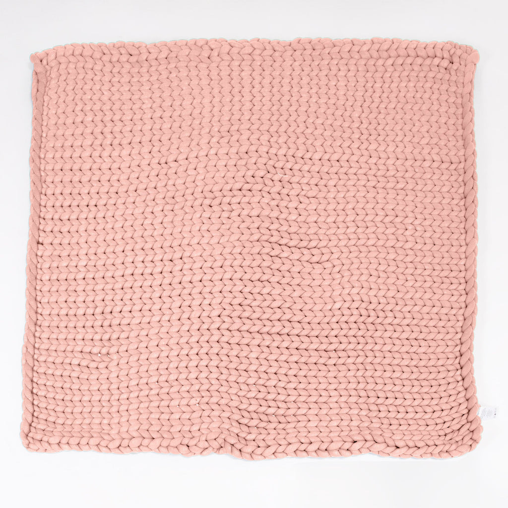 Lounge Pug - Manta de Peso para Adultos para Ansiedad y Relajación - Punto grueso Rosa Empolvado - 5 KG 135 x 150 cm