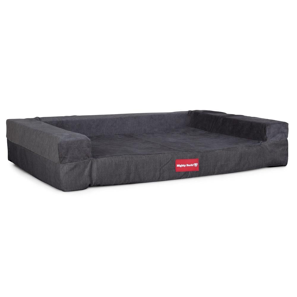 "El Escaño Por Mighty-Bark" - Sofá Para Perros, Cama Pero, Pequeña, Medio, Grande - Chenilla Carbón Gris